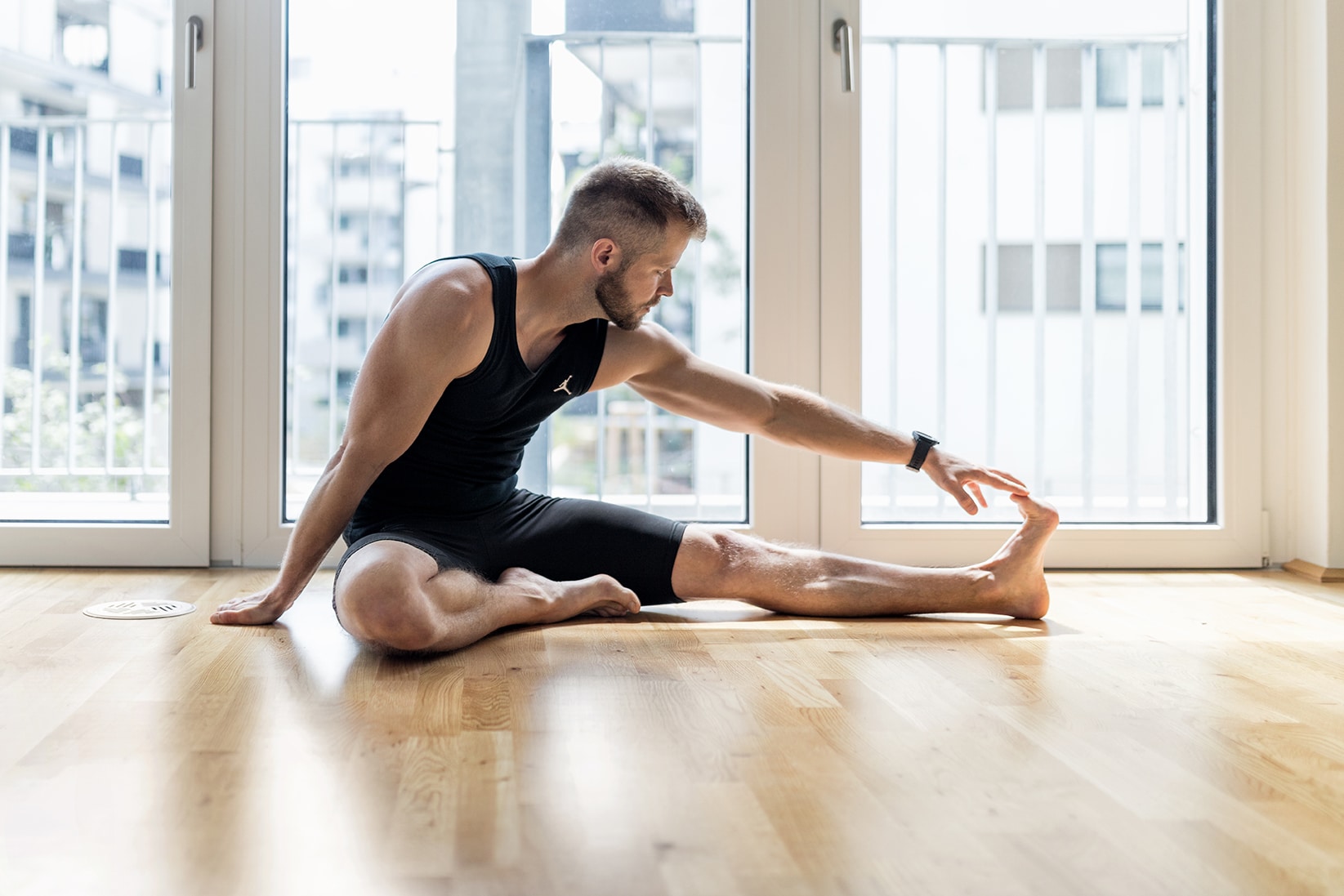 Man stretching